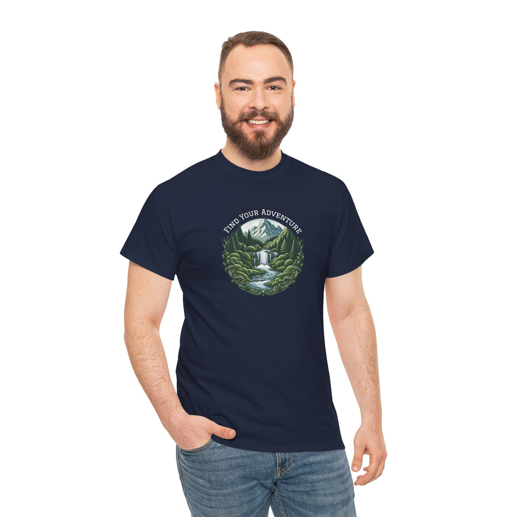 Nature Adventure T-Shirt — Find Your Adventure Mountain & Waterfall Graphic Tee