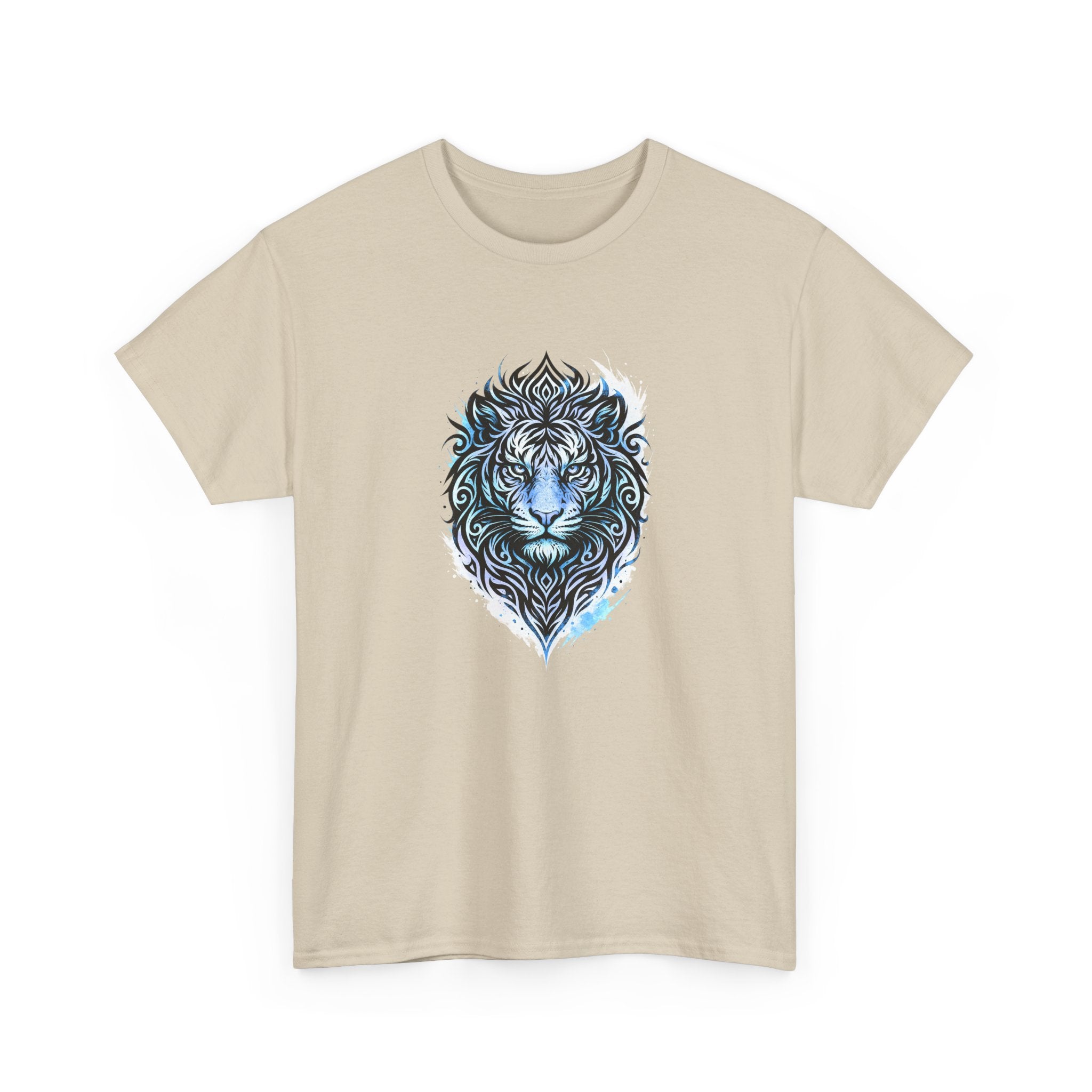 Tiger T-Shirt — Intricate Blue And White Tiger Graphic Tee