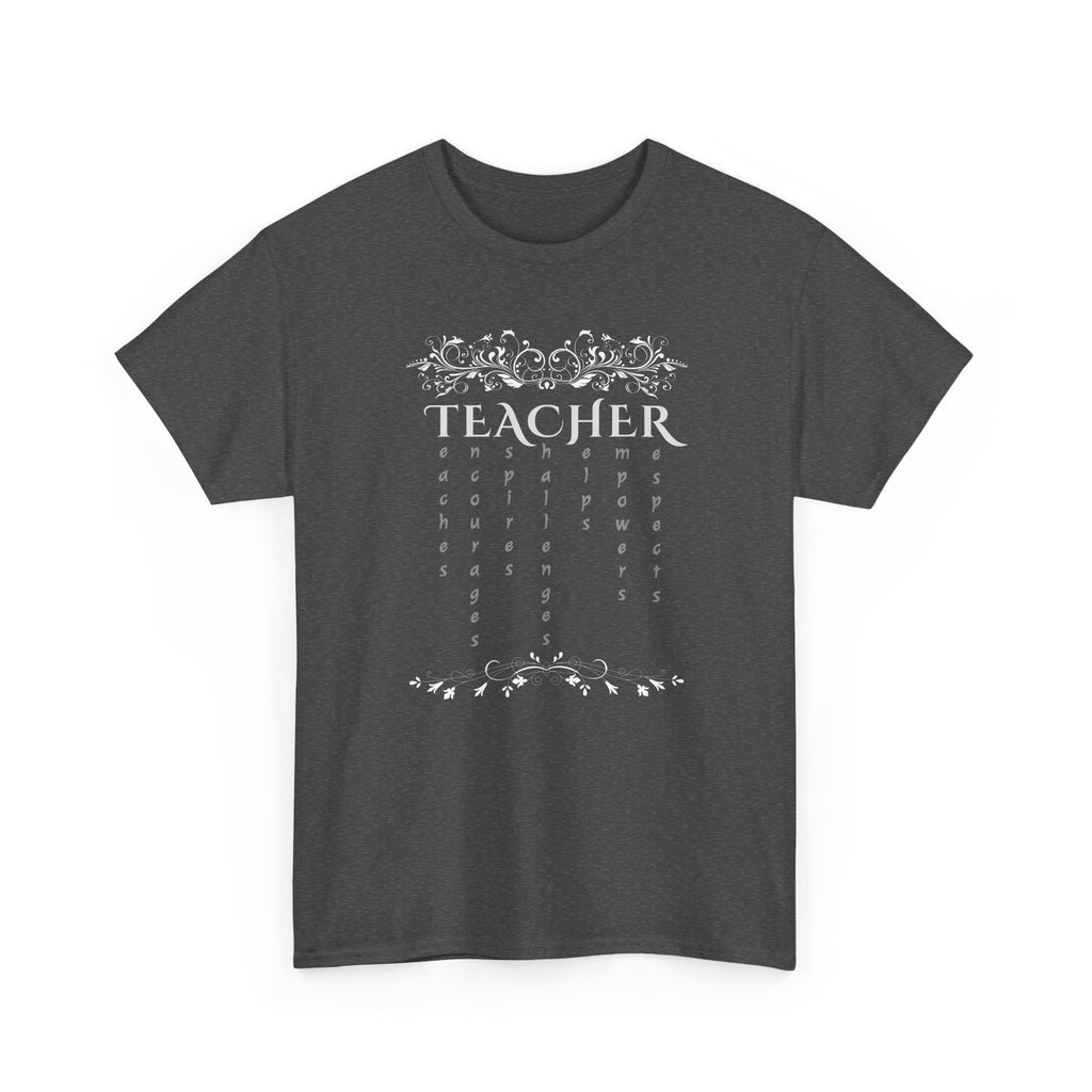 Teacher Floral Rain T-Shirt — Elegant Teacher Appreciation Tee