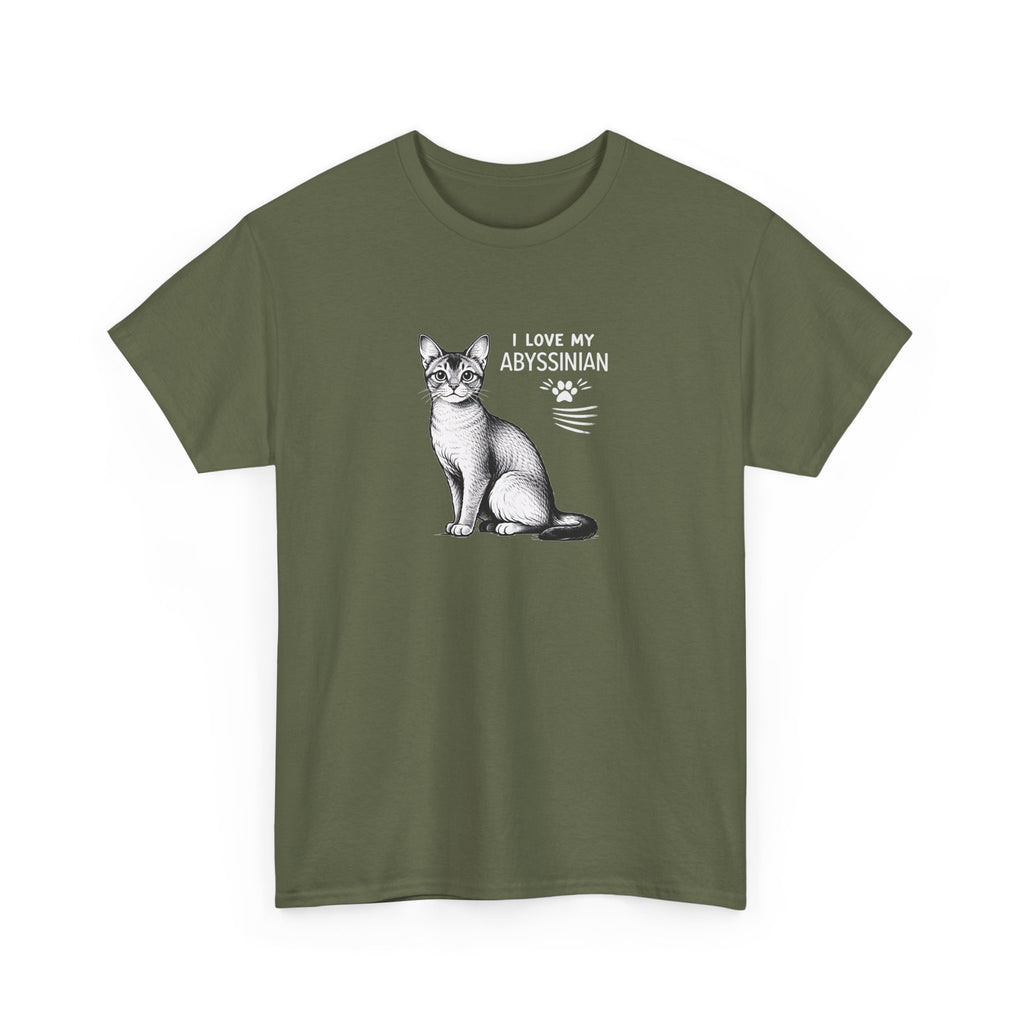 Abyssinian Cat T‑Shirt – "I Love My Abyssinian" Graphic Tee