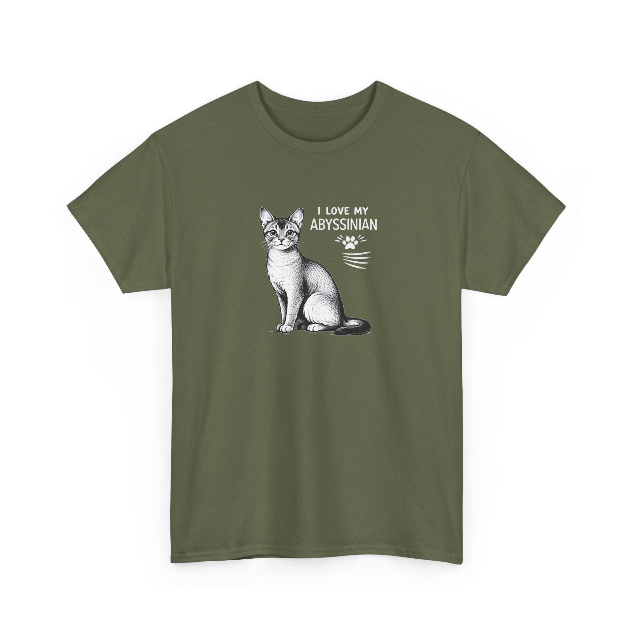 Abyssinian Cat T‑Shirt – "I Love My Abyssinian" Graphic Tee