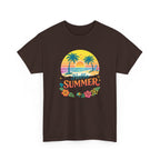 Hello Summer T-Shirt — Tropical Beach Palm Tree Graphic Tee