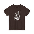 Steady Over Steep Mountain Goat T-Shirt — Motivational Hiking Logo Tee