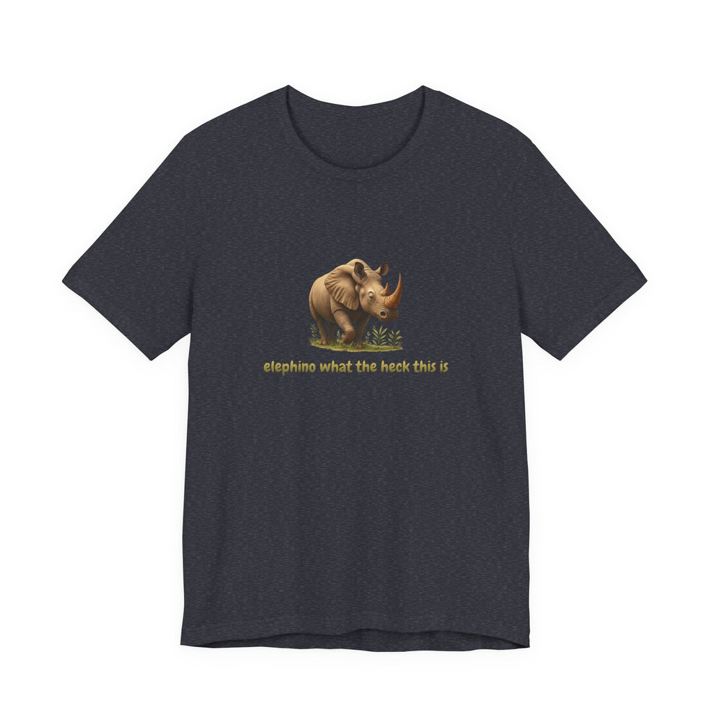 Elephant Rhino Graphic Tee — "elephino what the heck this is" Funny Wildlife T-Shirt