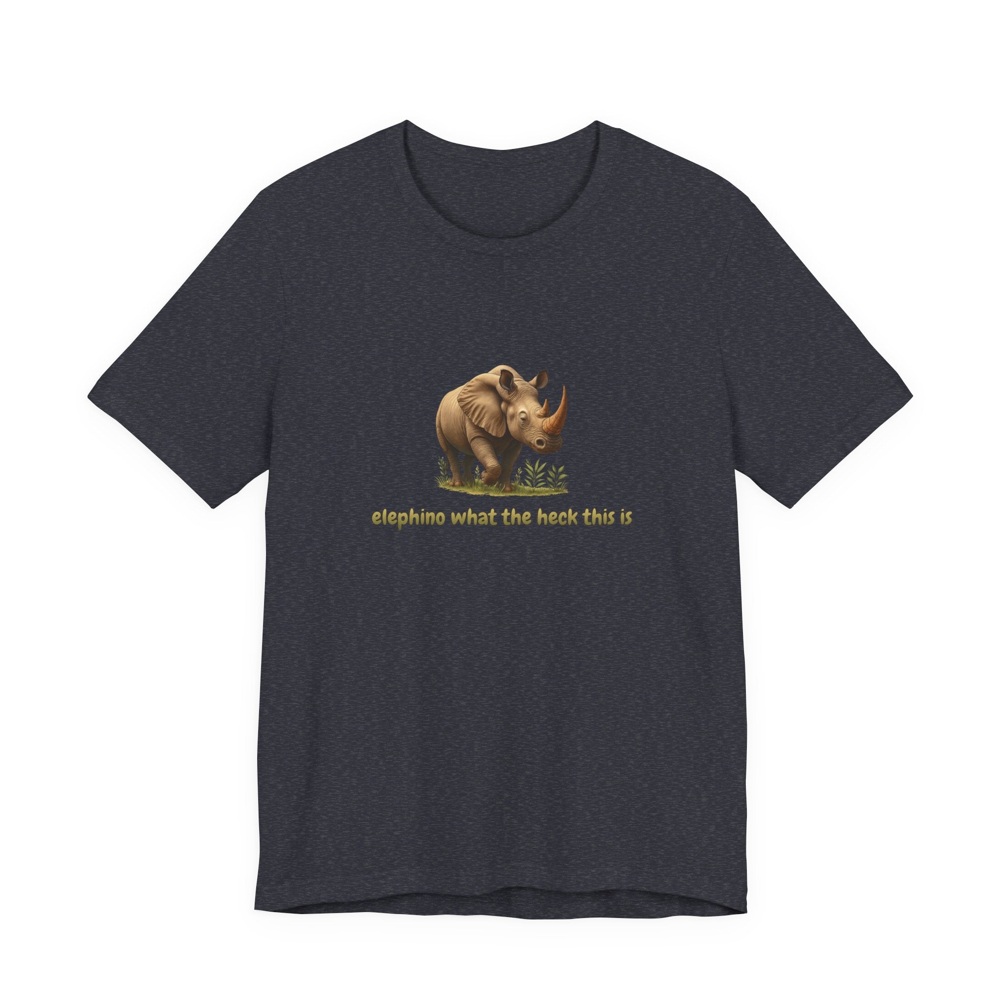 Elephant Rhino Graphic Tee — "elephino what the heck this is" Funny Wildlife T-Shirt