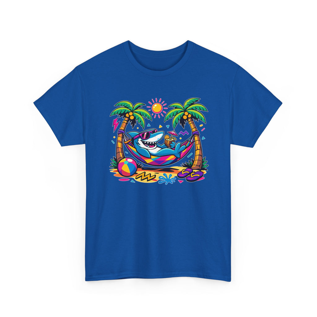 Beach Shark Hammock T‑Shirt — Tropical Summer Vibes Graphic Tee