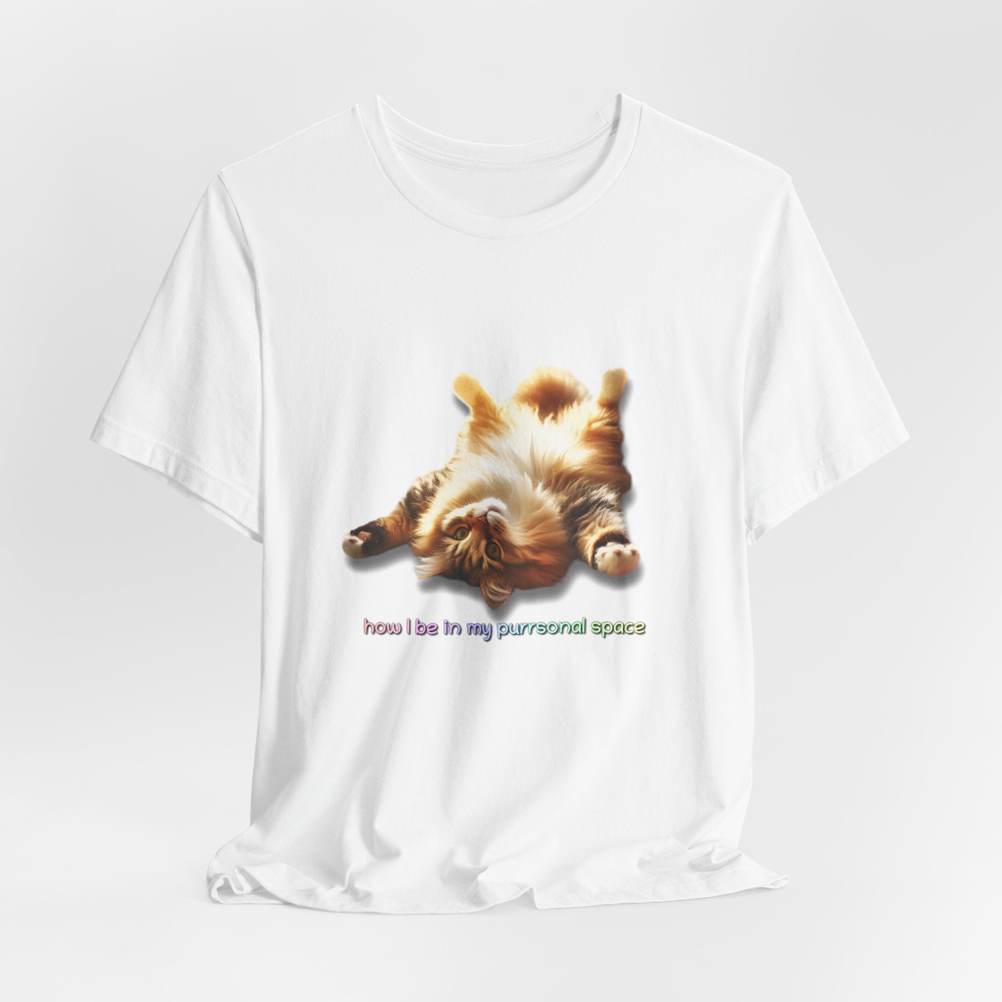 Cat Nap T‑Shirt — "How I Be In My Purrsonal Space" Cute Relaxed Cat Graphic Tee