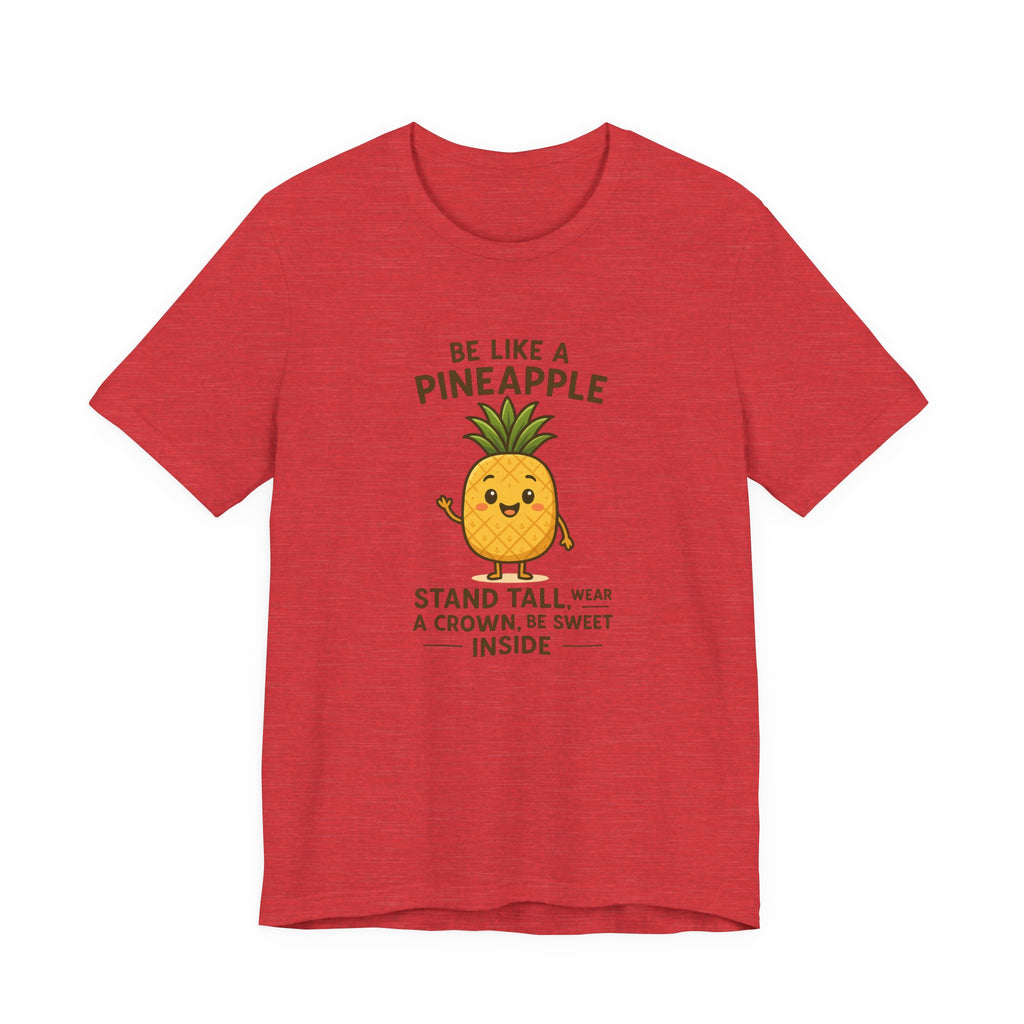 Pineapple Inspirational Tee – "Be Like a Pineapple: Stand Tall, Wear a Crown, Be Sweet Inside"