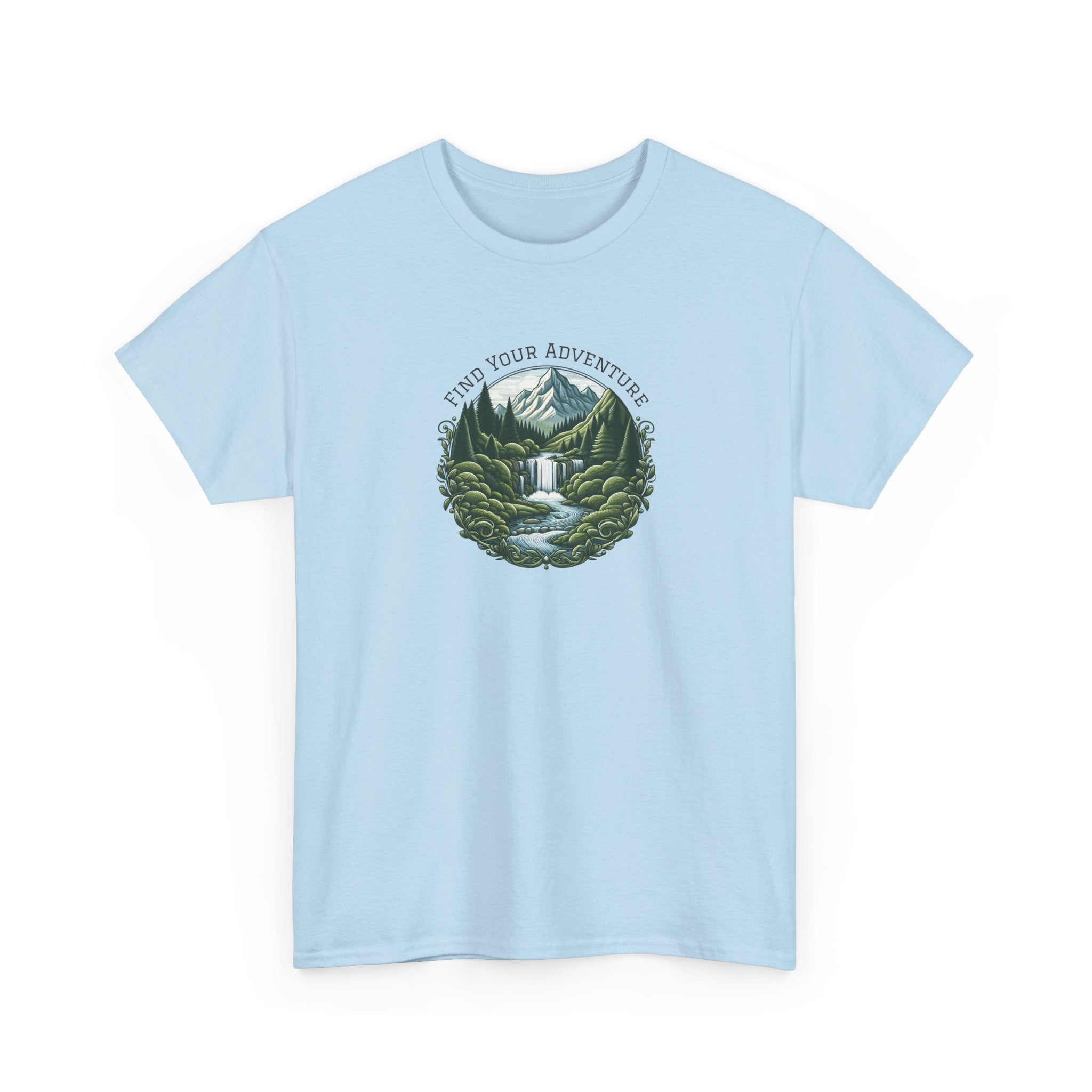 Nature Adventure T-Shirt — Find Your Adventure Mountain & Waterfall Graphic Tee