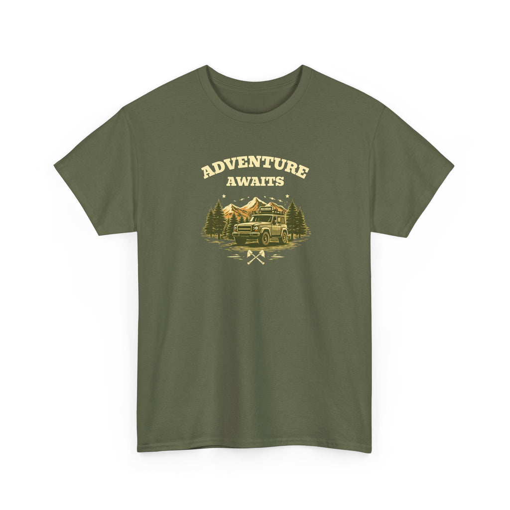 Adventure Awaits T‑Shirt — Vintage Camper Outdoor Graphic Tee