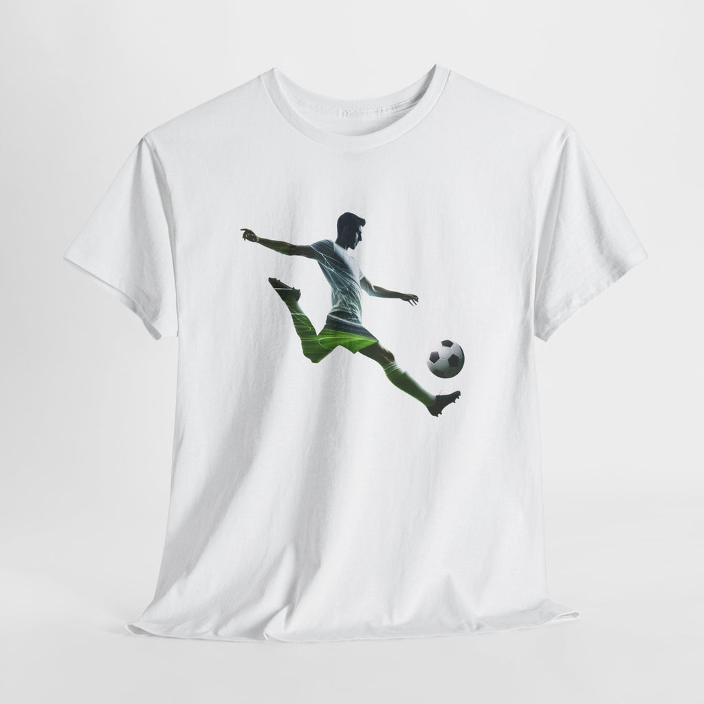 Soccer Player Silhouette Tee - Football Kick Graphic T-Shirt