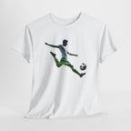 Soccer Player Silhouette Tee - Football Kick Graphic T-Shirt