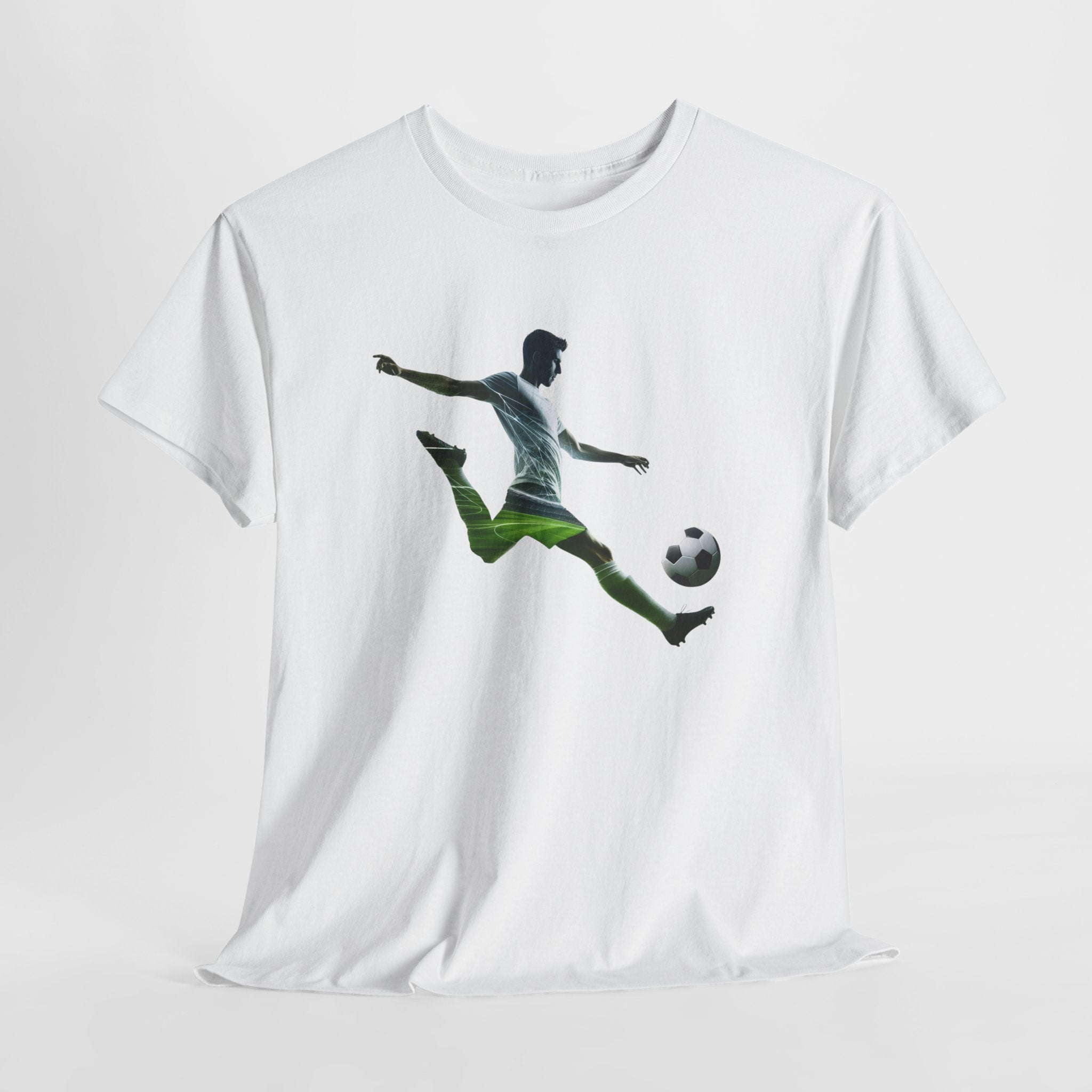 Soccer Player Silhouette Tee - Football Kick Graphic T-Shirt