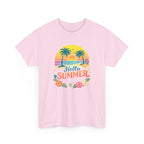 Hello Summer T-Shirt — Tropical Beach Palm Tree Graphic Tee