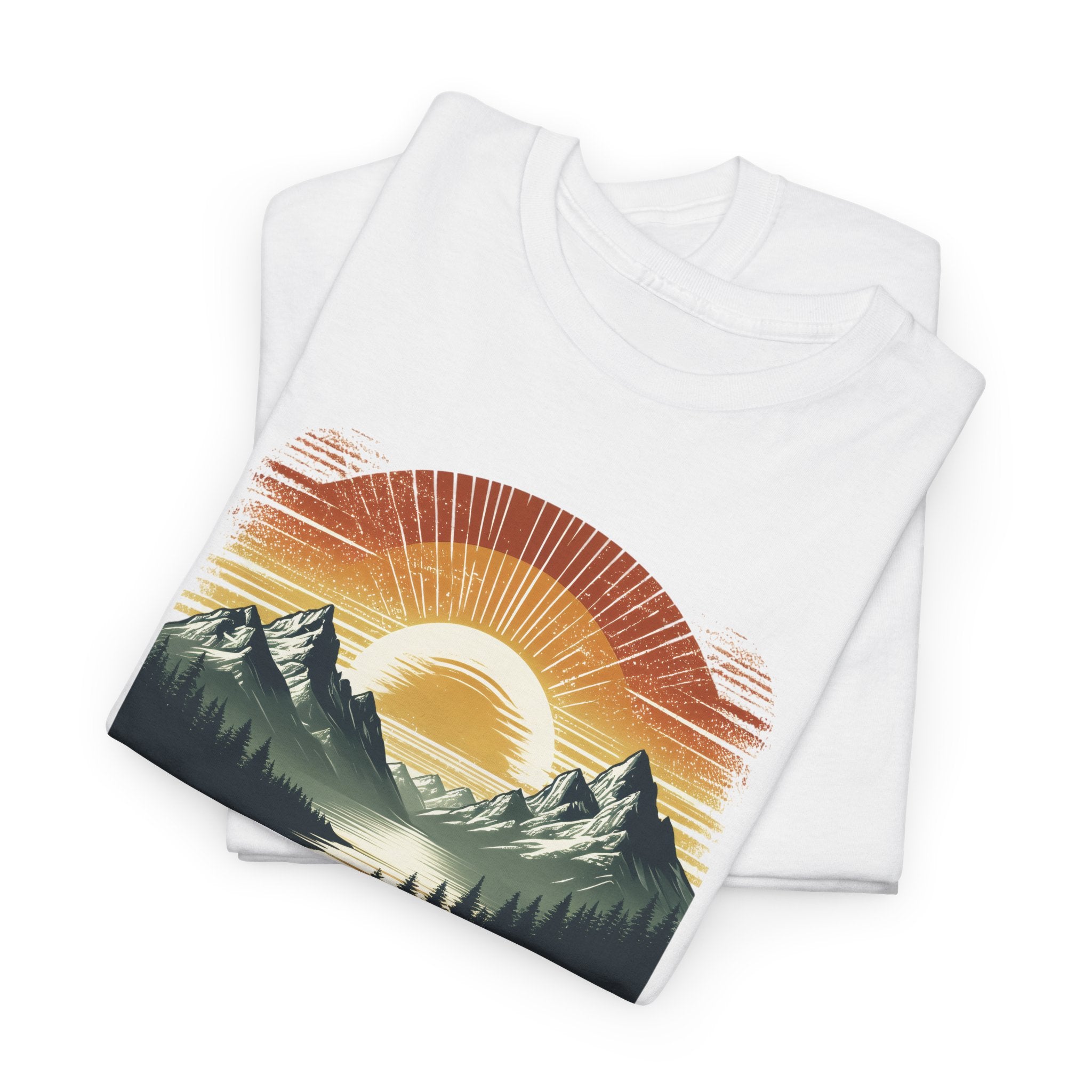 Fresh Air Club Mountain Sunset T-Shirt — Retro Outdoor Adventure Tee