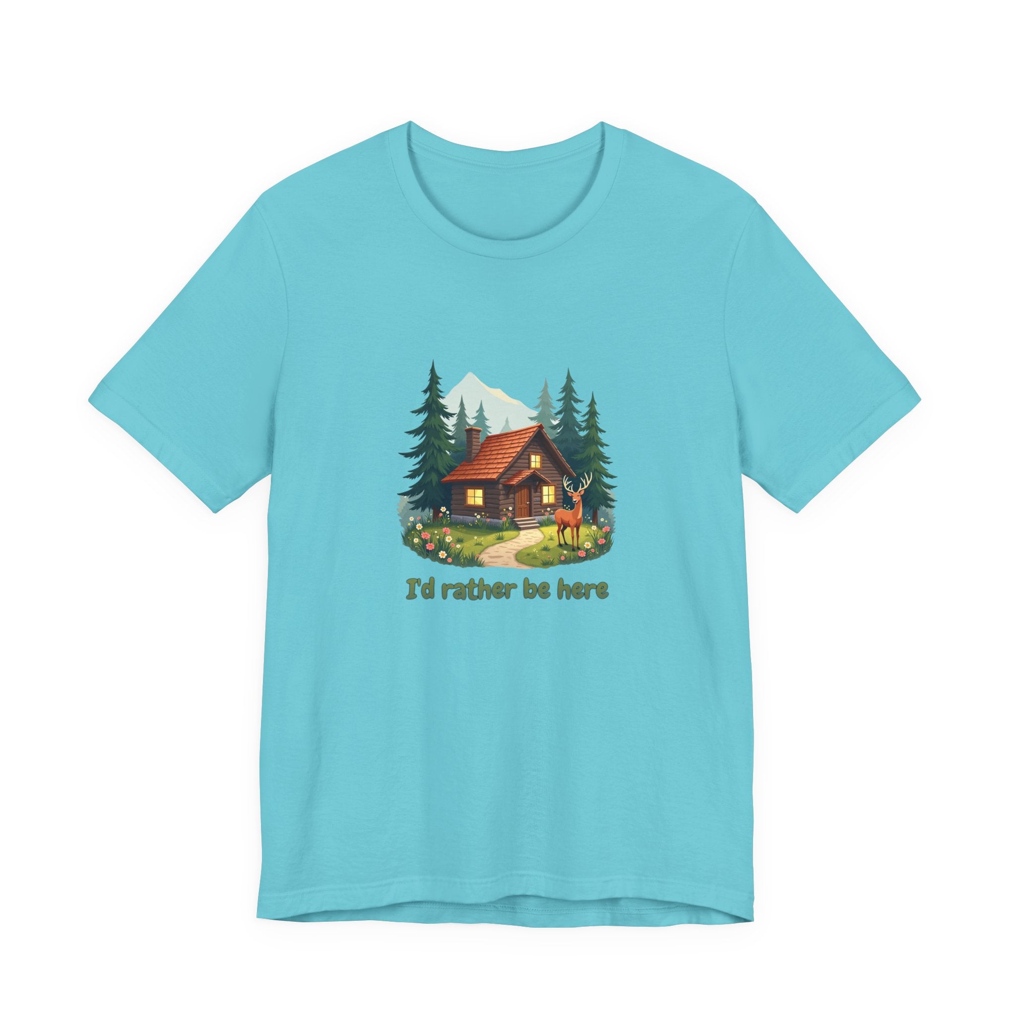 Cabin Escape T-Shirt — 'I'd Rather Be Here' Outdoors Tee