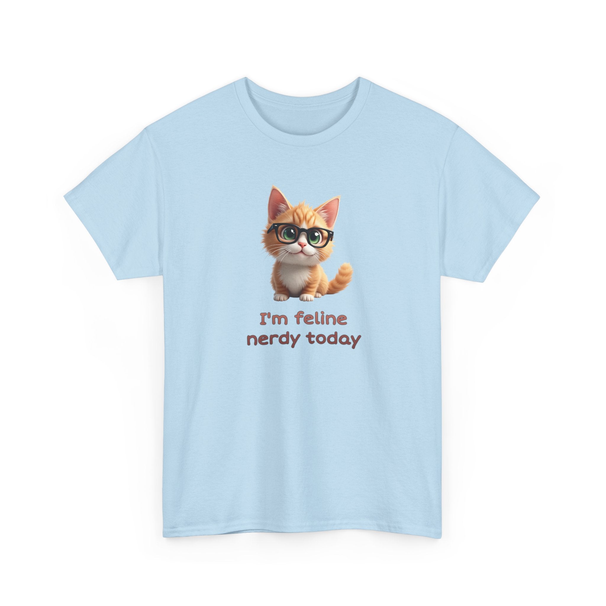 Cat Nerd T-Shirt — “I’m Feline Nerdy Today” Cute Kitty Graphic Tee