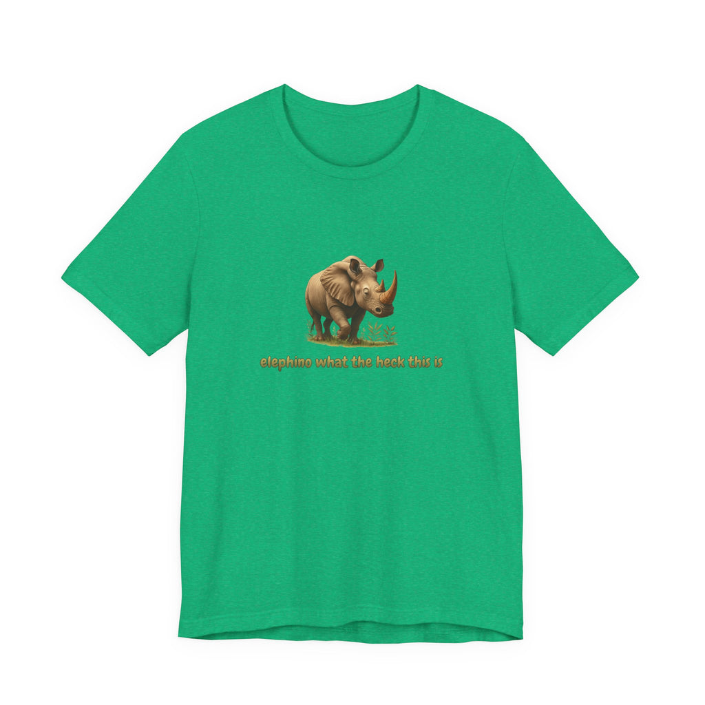 Elephant Rhino Graphic Tee — "elephino what the heck this is" Funny Wildlife T-Shirt