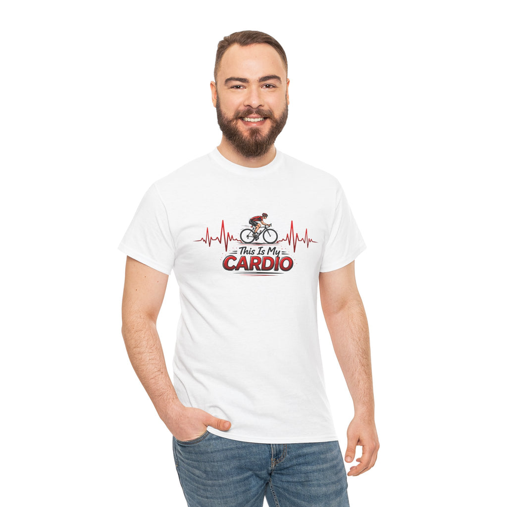 Cycling T‑Shirt — "This Is My Cardio" Bike Heartbeat Tee