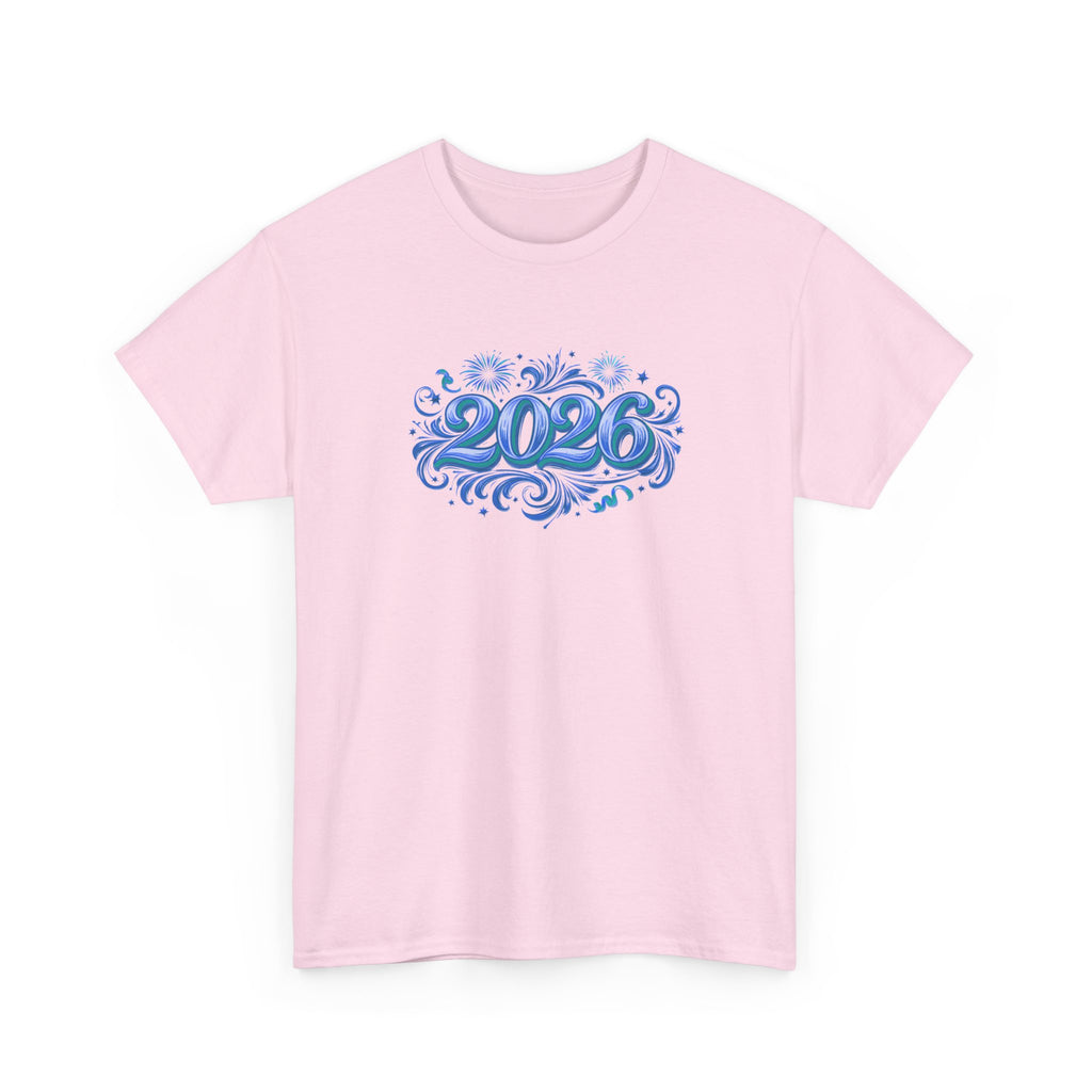 2026 Decorative Script Tee — New Year Celebration T-Shirt