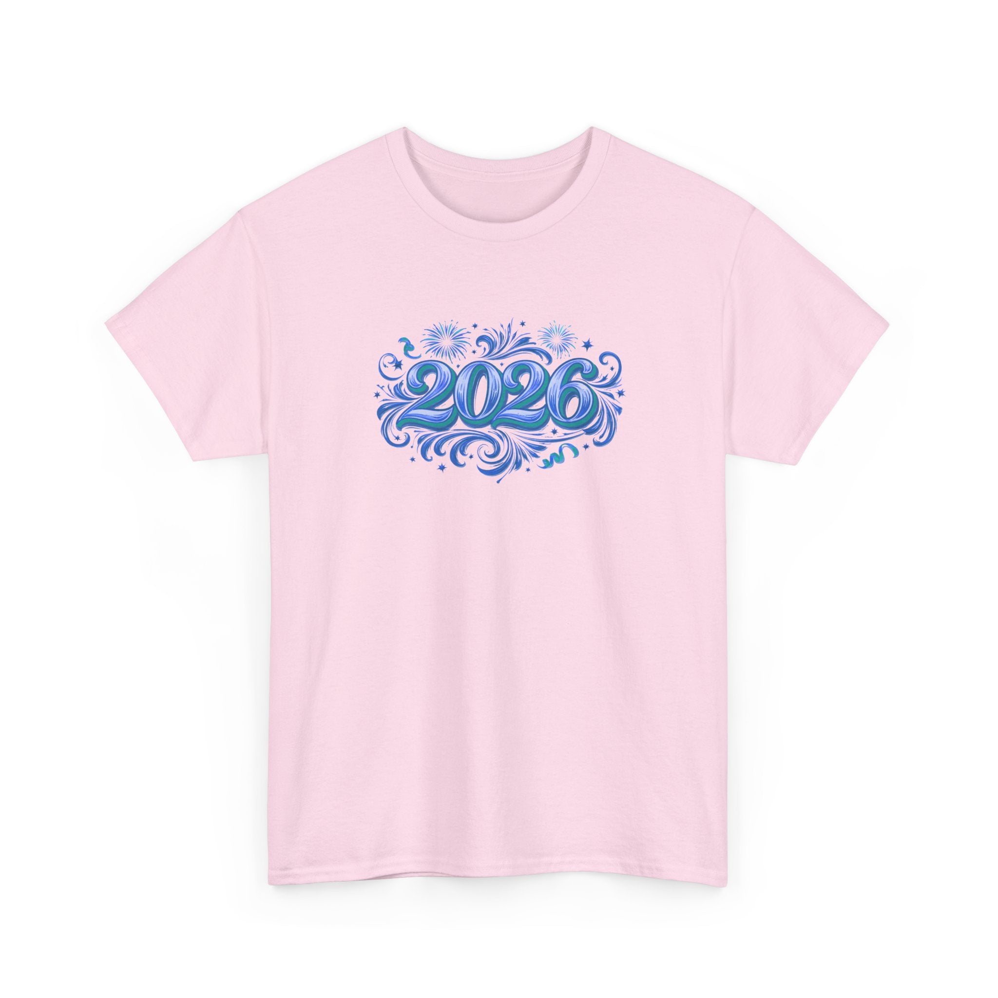 2026 Decorative Script Tee — New Year Celebration T-Shirt
