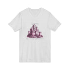Fairytale Castle V-Neck Tee — 'Queen of My Castle' Vintage Castle Graphic