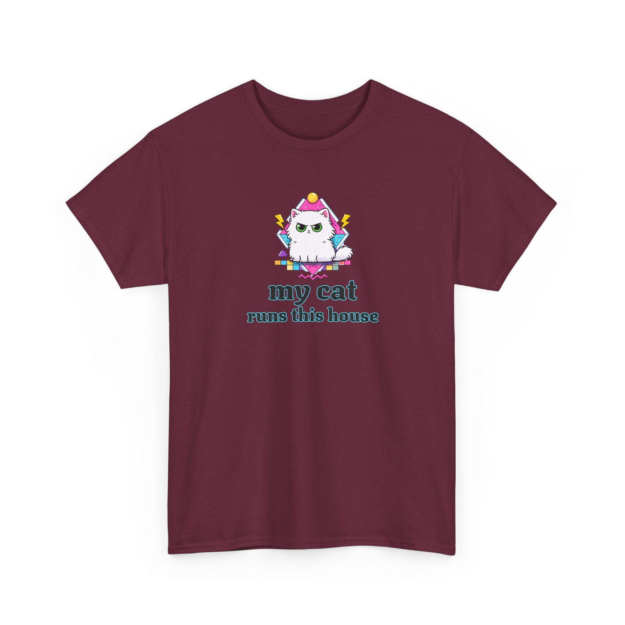 My Cat Runs This House T-Shirt — Cute Cat Graphic Tee for Cat Lovers