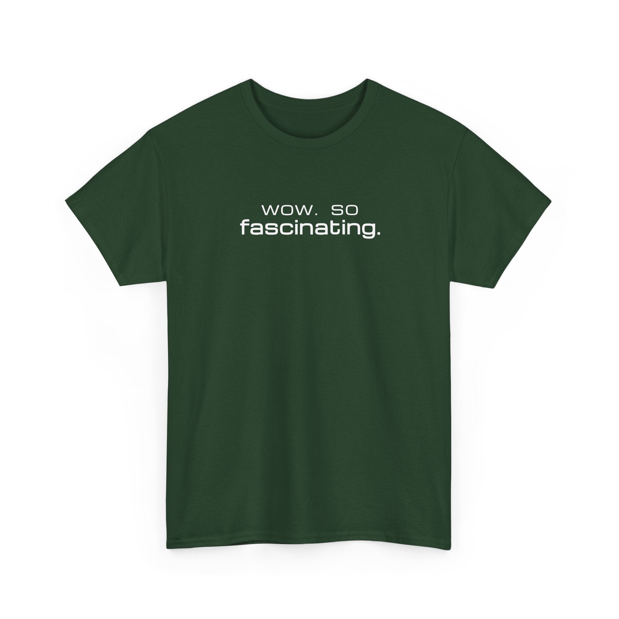 Sarcastic Humor T-Shirt — wow. so fascinating. Minimalist Text Tee