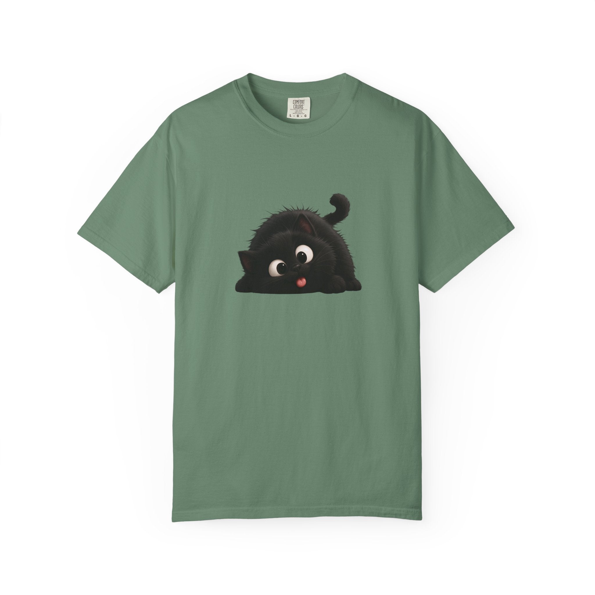T-Shirt — Playful Black Kitten Graphic Tee