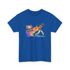 Baseball Batter Rainbow Blast Tee — 'Boom!' Graphic Sports T-Shirt