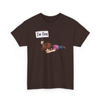 Cute Cartoon Girl 'I'm Fine' Funny Dry Humor Graphic Tee