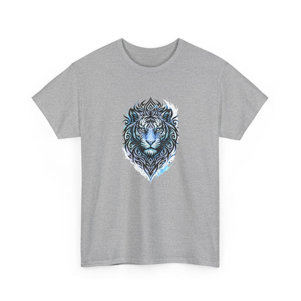 Tiger T-Shirt — Intricate Blue And White Tiger Graphic Tee