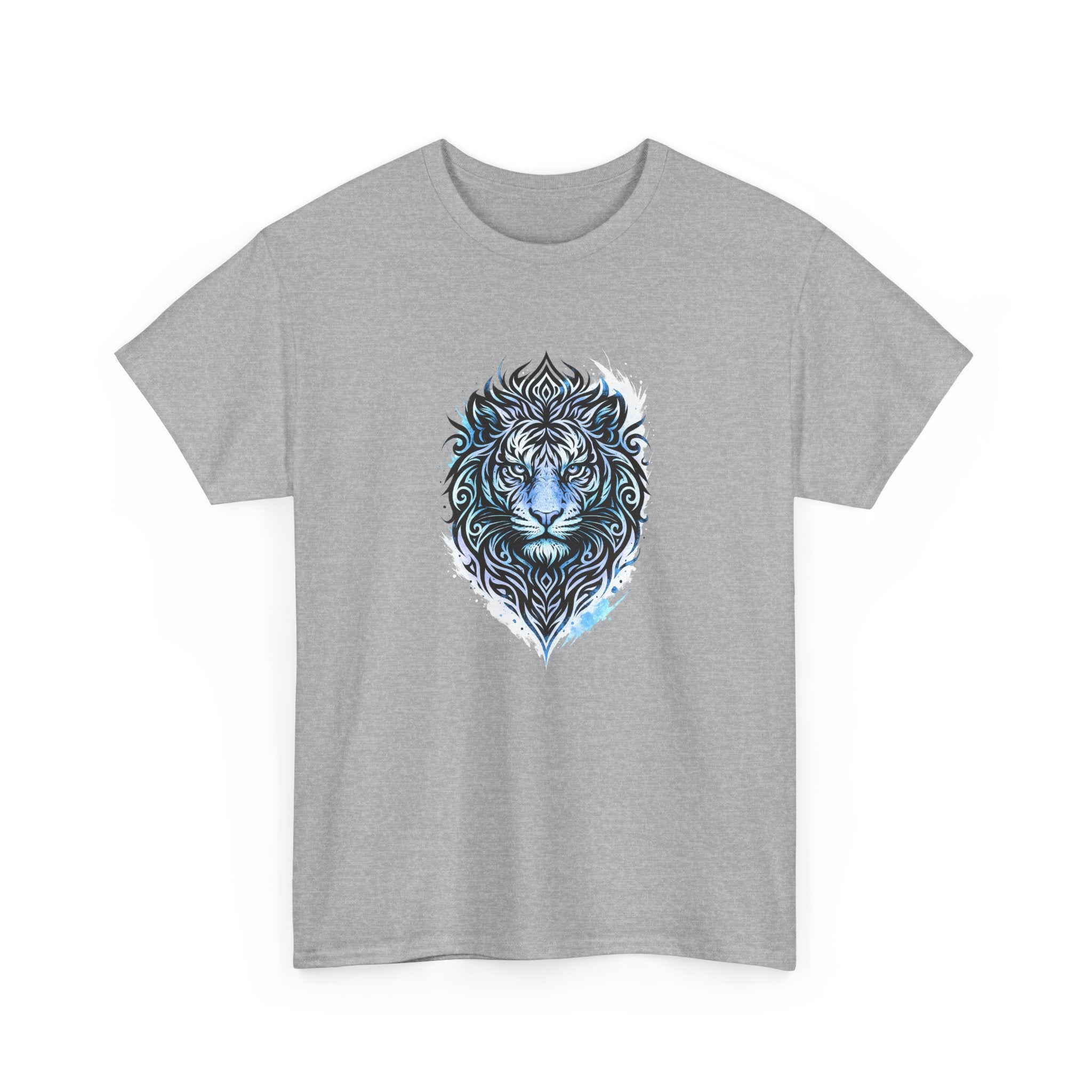 Tiger T-Shirt — Intricate Blue And White Tiger Graphic Tee