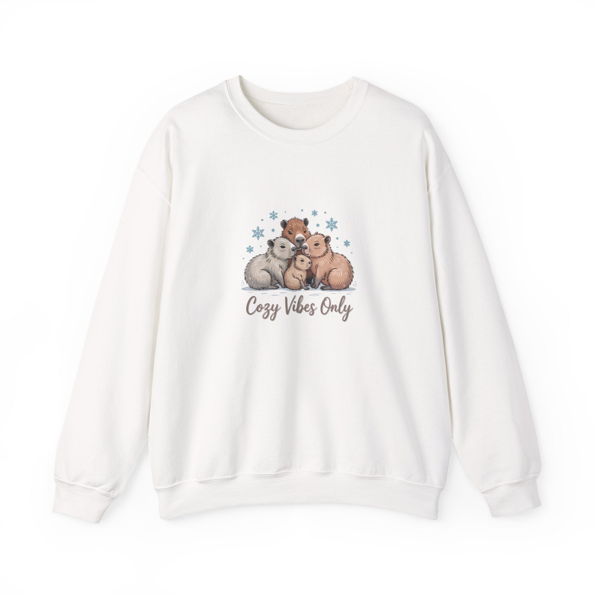 Cozy Vibes Only Sweatshirt — Cute Hugging Capybaras Crewneck