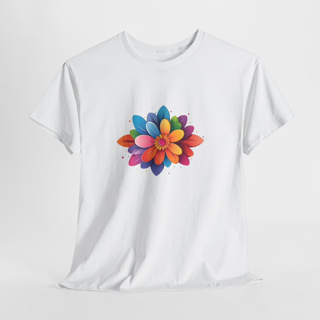 Colorful Layered Flower T-Shirt — Bright Floral Graphic Tee