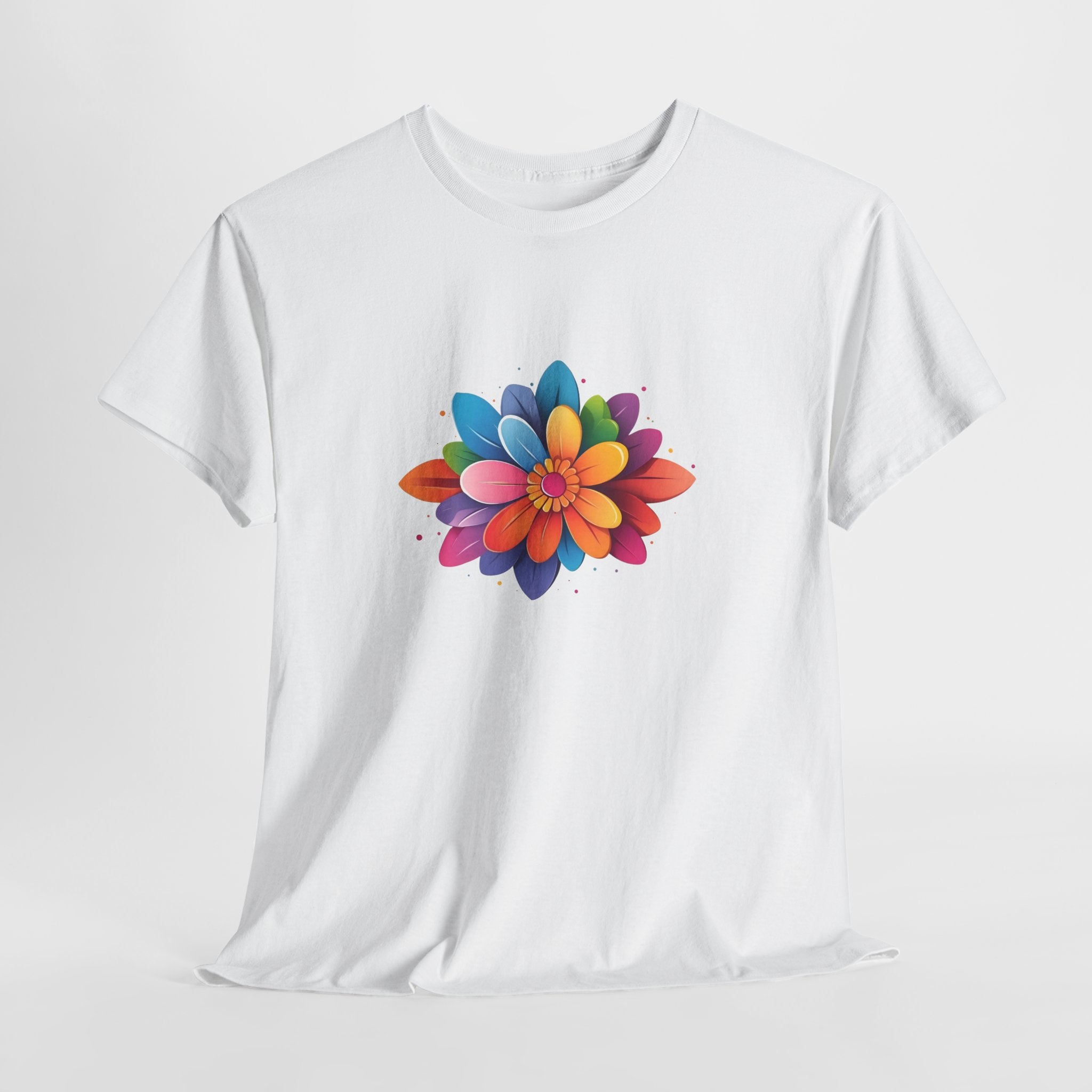 Colorful Layered Flower T-Shirt — Bright Floral Graphic Tee