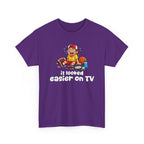 'It Looked Easier on TV' Funny Athletic Sports Fan Graphic T Shirt