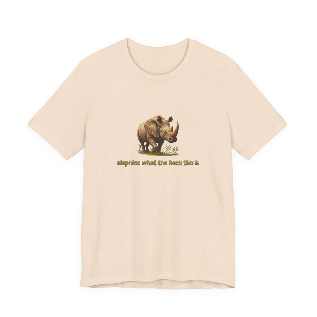 Elephant Rhino Graphic Tee — "elephino what the heck this is" Funny Wildlife T-Shirt