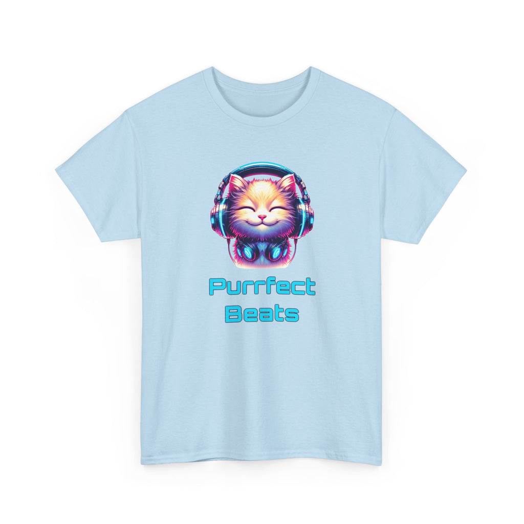 T-Shirt — "Purrfect Beats" Cat DJ Graphic Tee