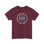 Stay Positive Graphic Tee — 'STAY' Inspirational Badge T‑Shirt