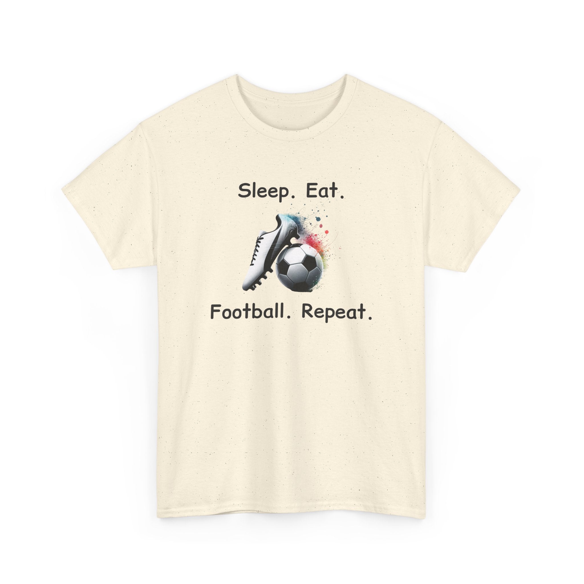Football Soccer T-Shirt — "Sleep. Eat. Football. Repeat." Youth & Adult Crew Tee