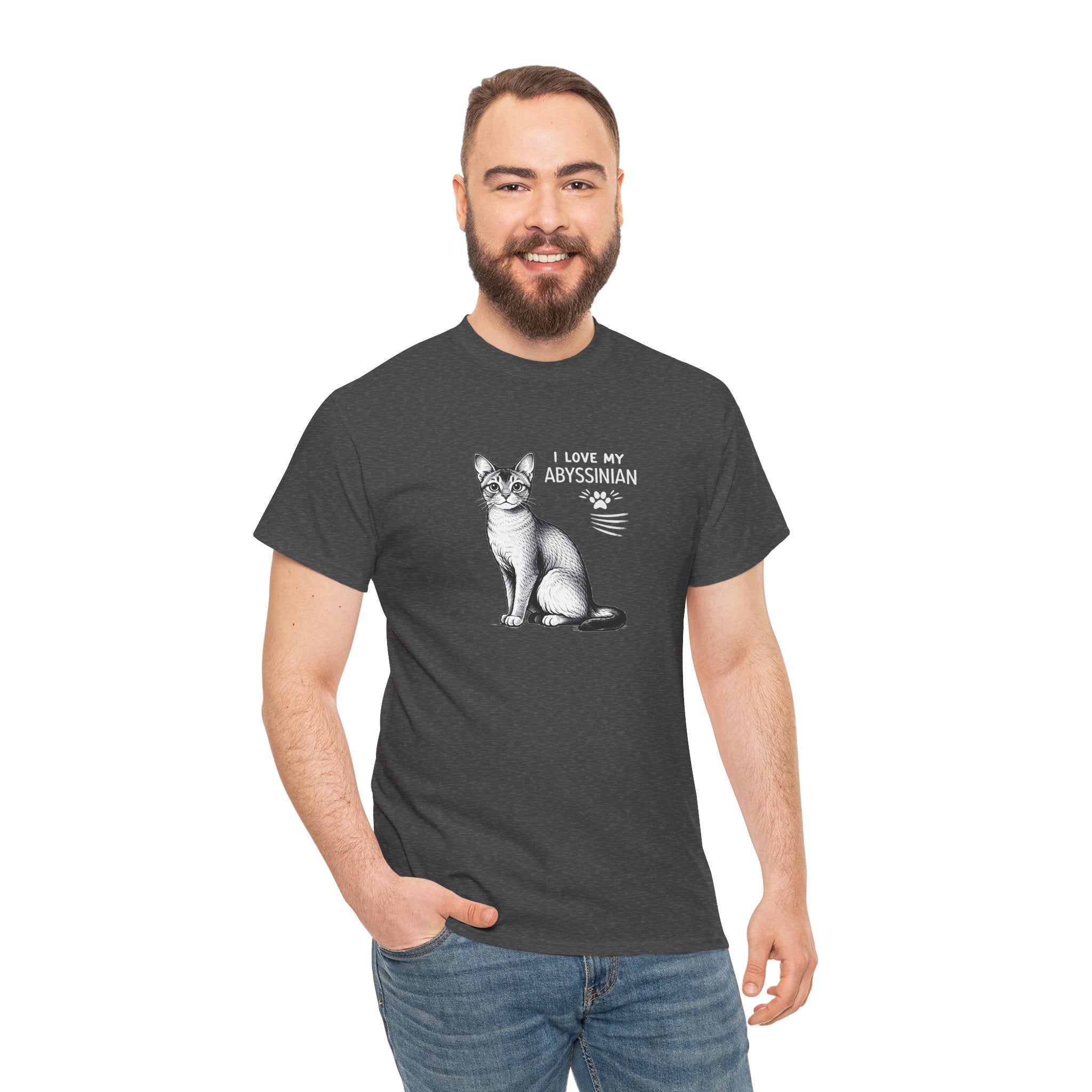 Abyssinian Cat T‑Shirt – "I Love My Abyssinian" Graphic Tee