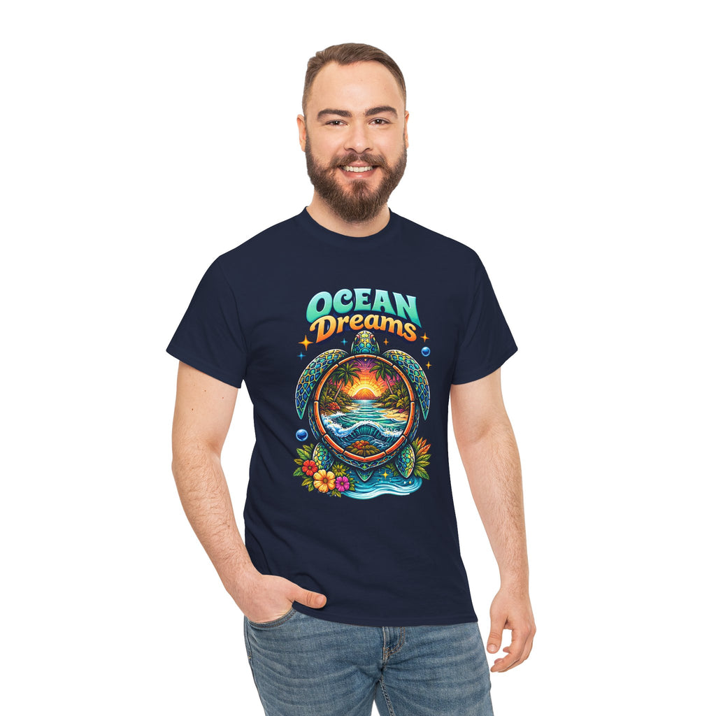 Ocean Dreams T‑Shirt — Tropical Sunset Sea Turtle Graphic Tee