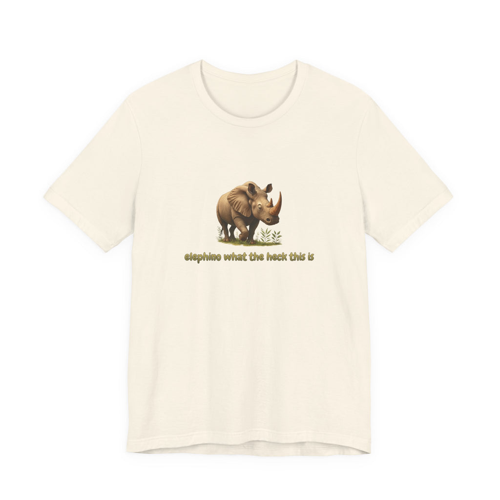 Elephant Rhino Graphic Tee — "elephino what the heck this is" Funny Wildlife T-Shirt