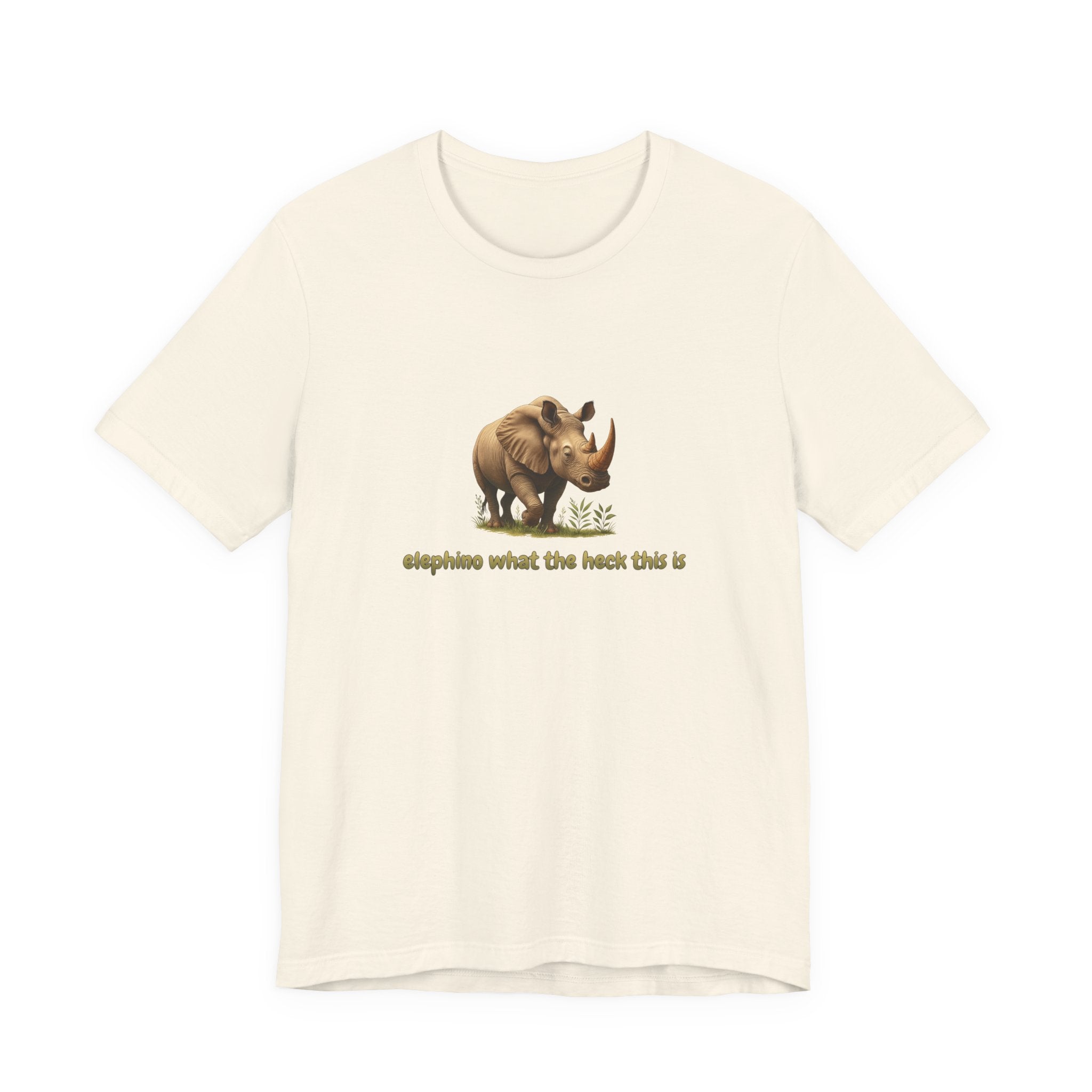 Elephant Rhino Graphic Tee — "elephino what the heck this is" Funny Wildlife T-Shirt
