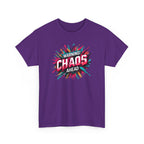 Chaos Ahead Graphic Tee — Warning! Colorful Explosion Design