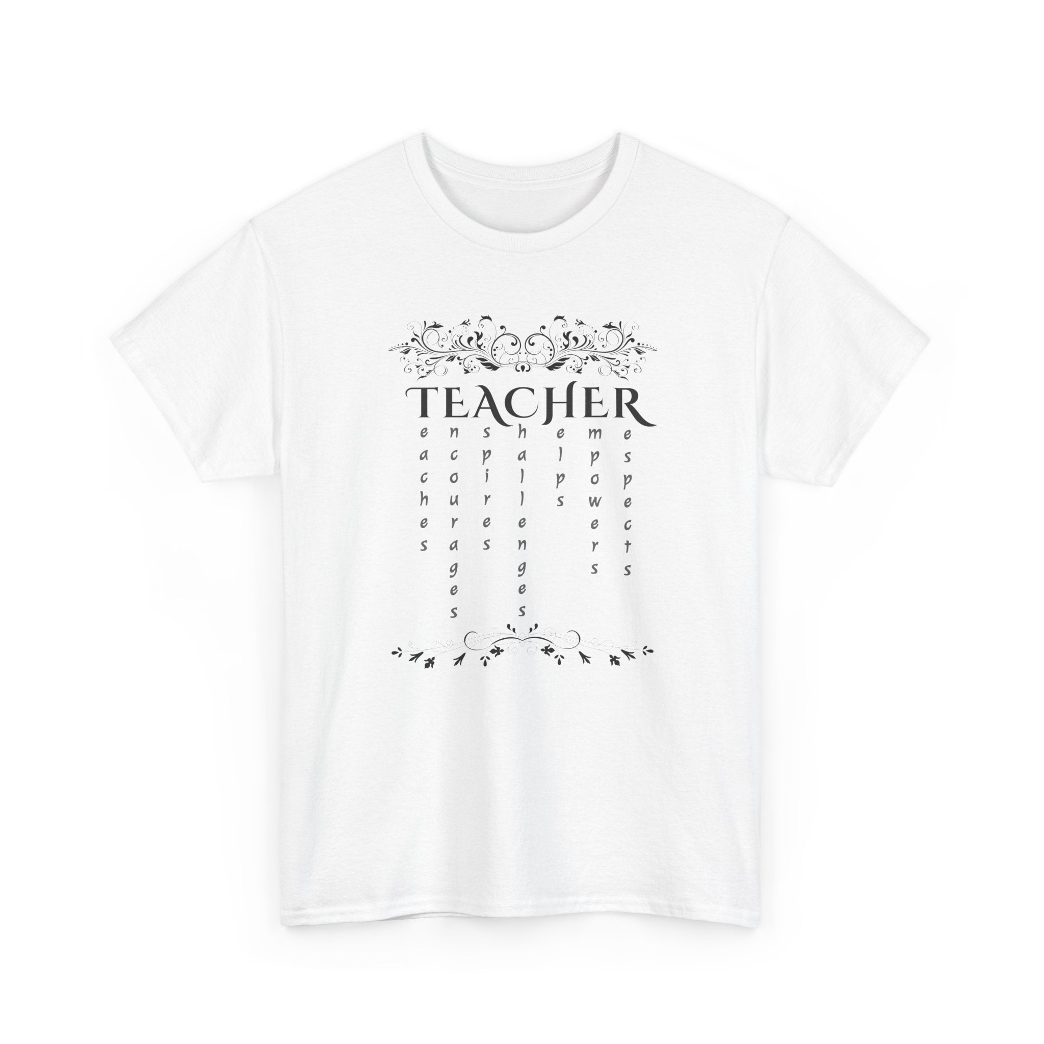 Teacher Floral Rain T-Shirt — Elegant Teacher Appreciation Tee
