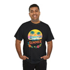 Hello Summer T-Shirt — Tropical Beach Palm Tree Graphic Tee