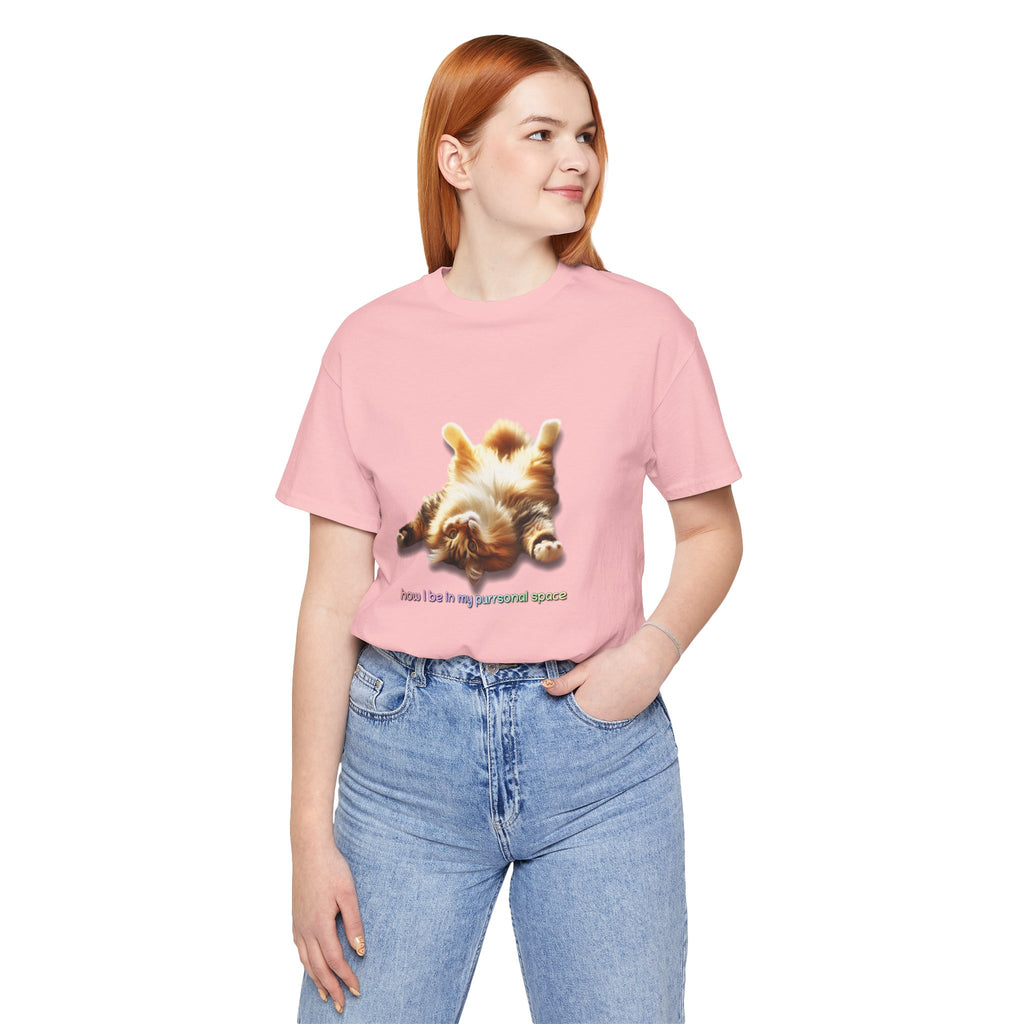 Cat Nap T‑Shirt — "How I Be In My Purrsonal Space" Cute Relaxed Cat Graphic Tee