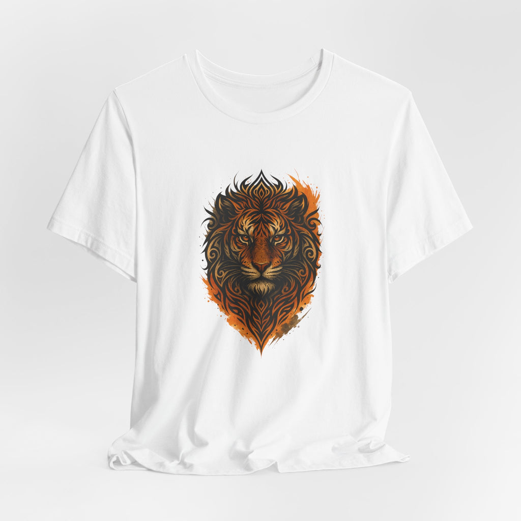 Tiger Flame Graphic T-Shirt — Tribal Tiger Head Design